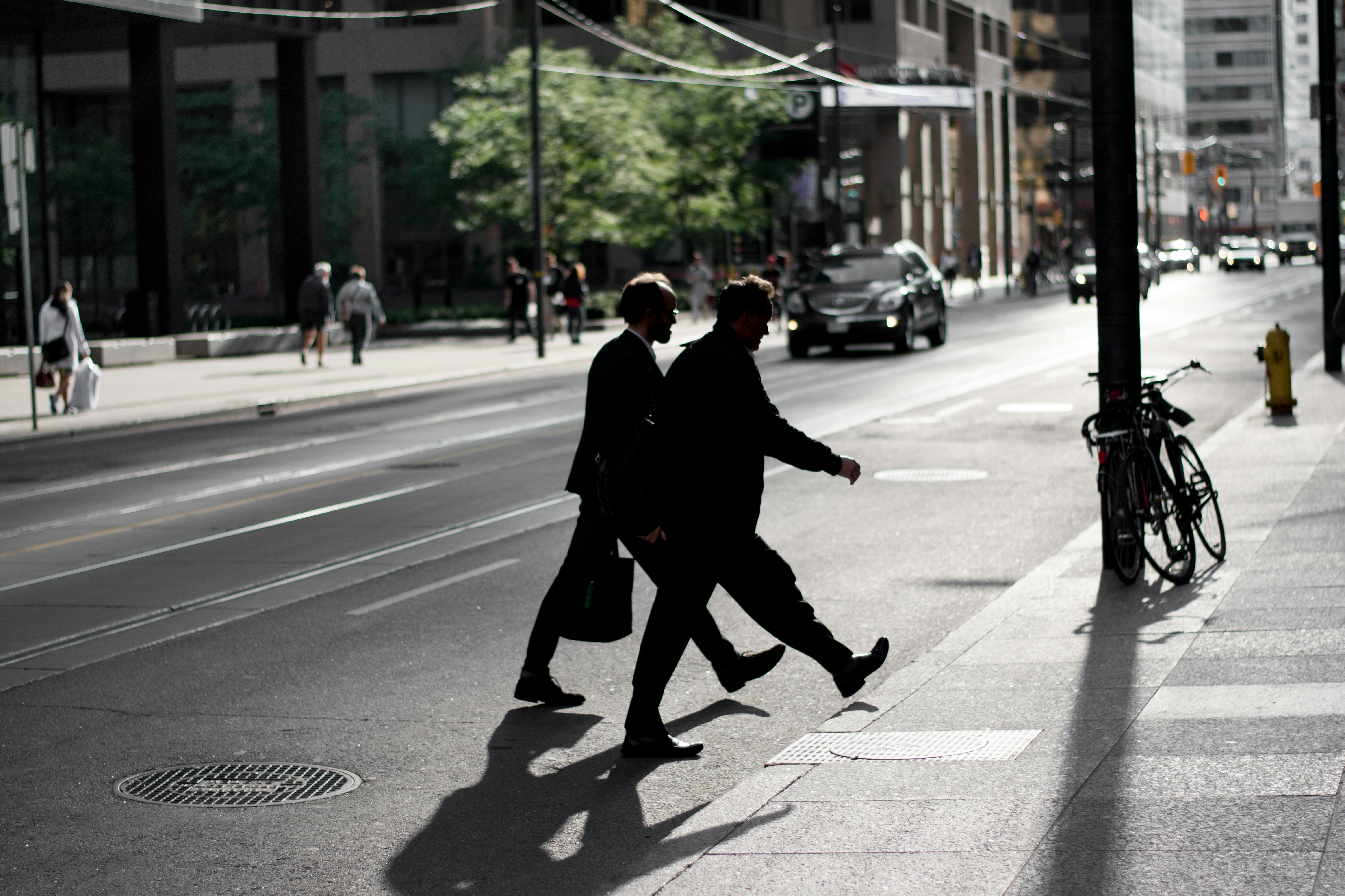Business professionals walking